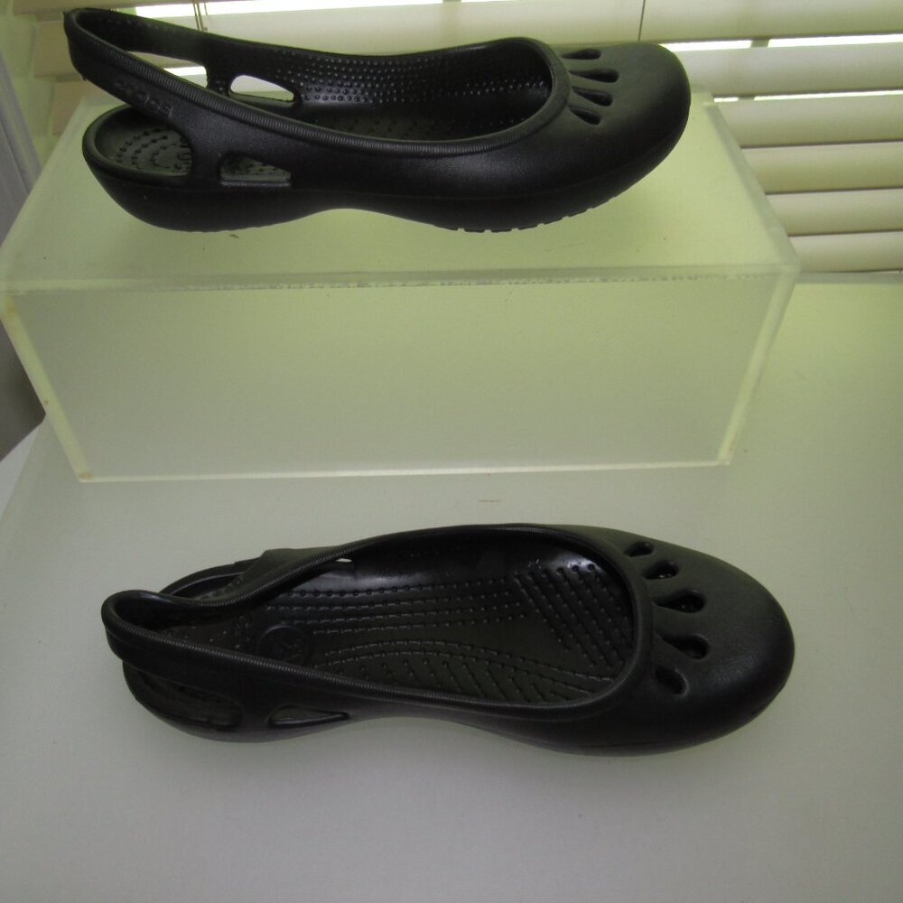CROCS Slingback Black Ballet Flats – Women’s US 6 * Casual Minimalist Slip-On - Picture 5 of 8
